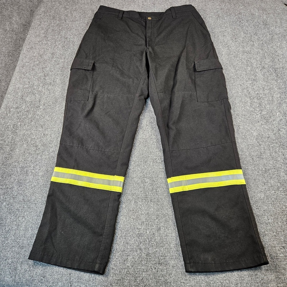 Workrite FR Mens Black Nomex Kevlar Cargo Pants Reflective Tape XLG 475NX75 BK
